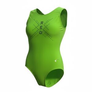 Destira gymnastic tank neon green practice leotard Rigert Elite XSA adult